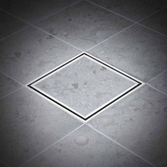 Slukrist Design Tile In Frame Børstet Stål 200x200x13,8mm