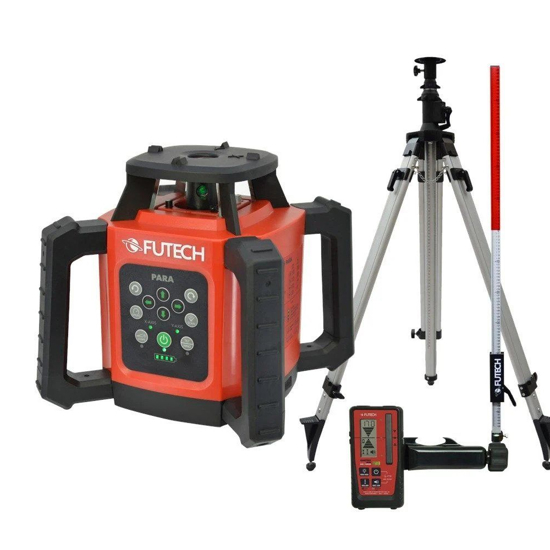 Futech rotasjonslaser-sett Para Green + Quattro MM + målestav og stativ