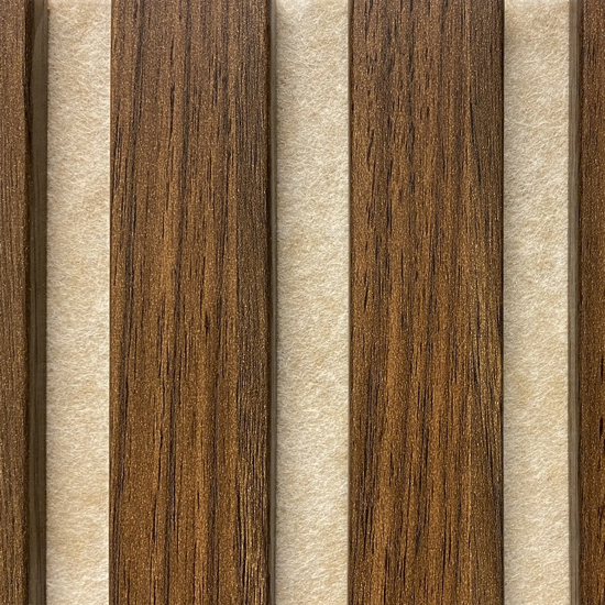 Zilence Spilepanel Valnøtt folie sand filt 2580x600x20mm