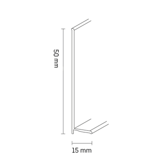 Fotlist PVC 50mm sort m/tape 50m
