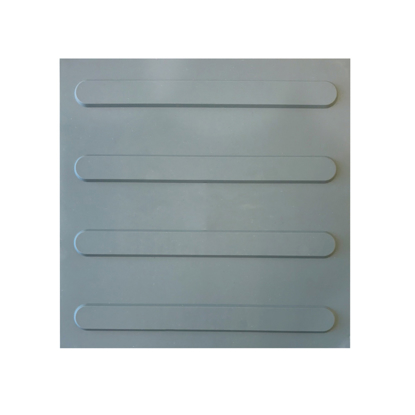 Taktil plate sk 300 x 300 x 2mm grå m/linjer TPU plast