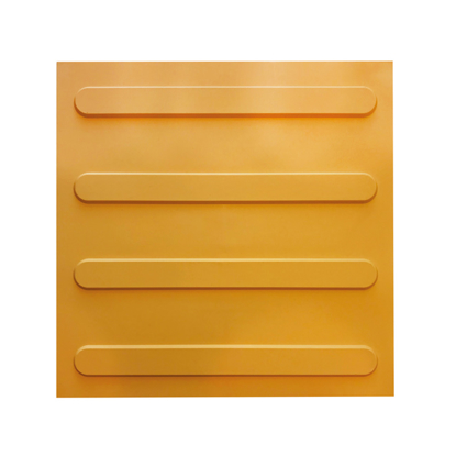 Taktil plate sk 300 x 300 x 2mm gul m/linjer TPU plast