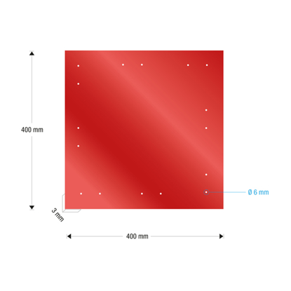 Mal PC hvit (Ø6mm veikryss) 90 x 60cm