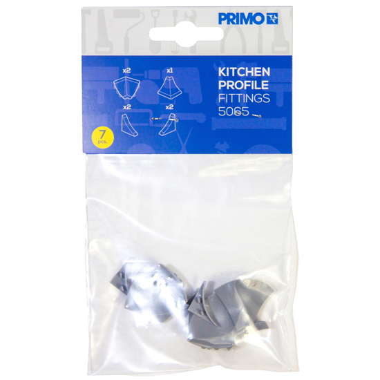 Hjørne-/endestykke stål/alu sett a 7 stk (5065ALU/5065ST)