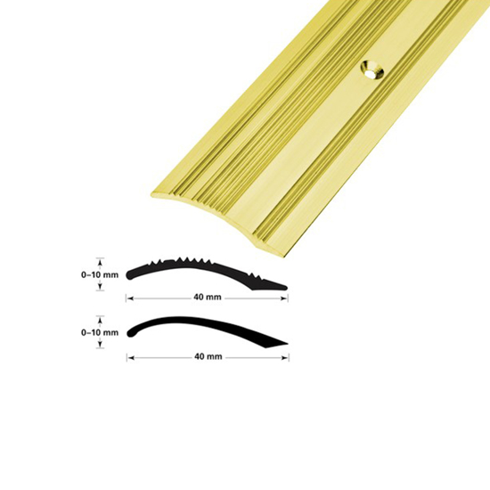 Bilde av Nivålist 6 messing eloksert 40 x 0-10mm 1m